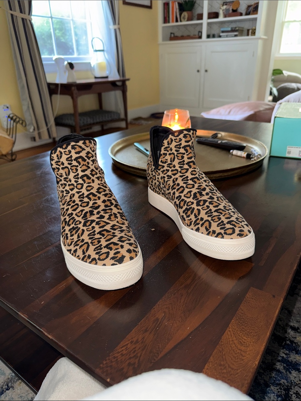 Steve Madden Leopard Print Slip-On Sneakers - Tan and Black